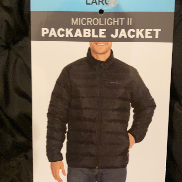 NWT Eddie Bauer packable jacket navy blue - Picture 4 of 5